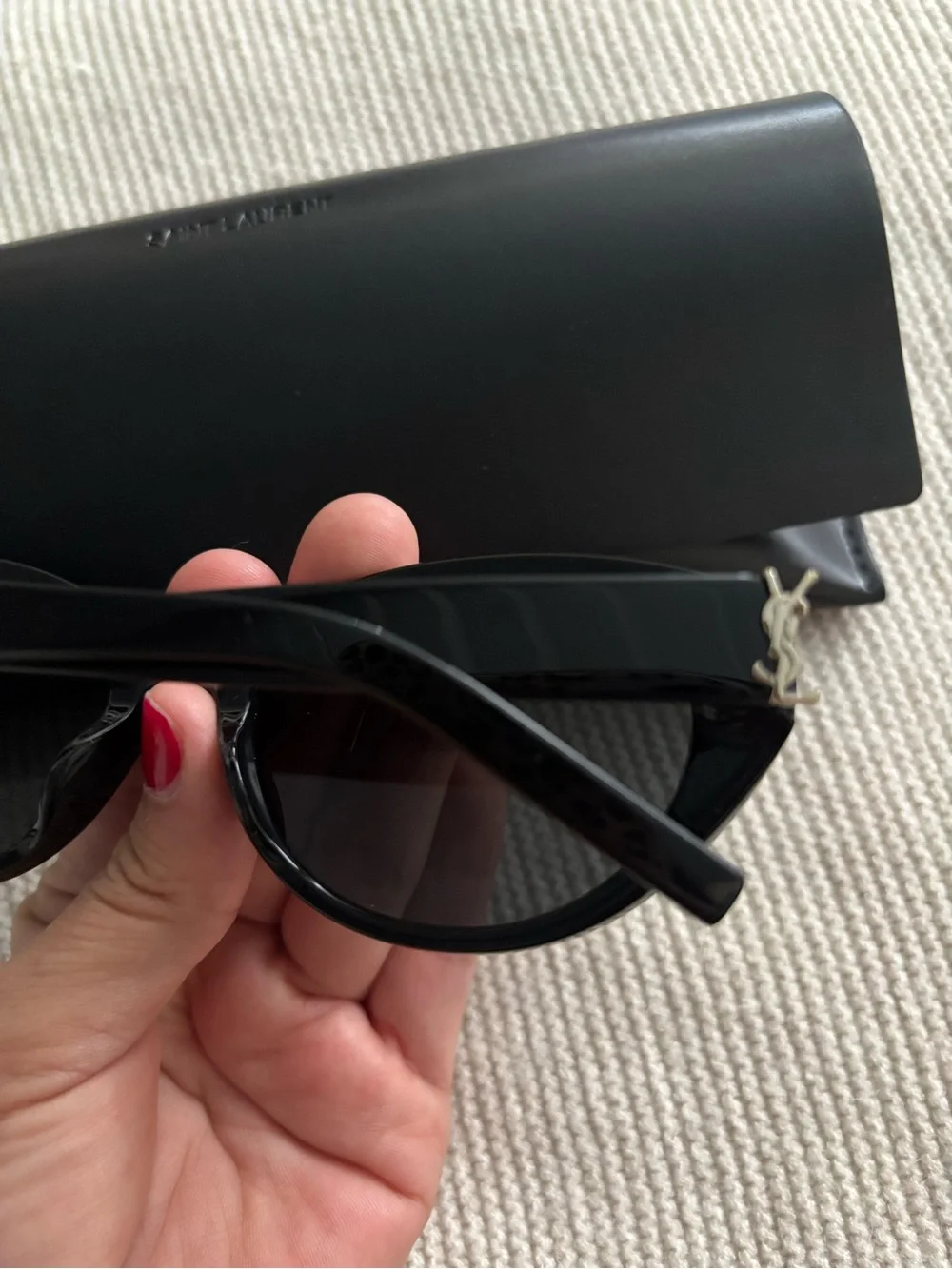 Saint Laurent Glossy Black Cat-Eye Sunglasses